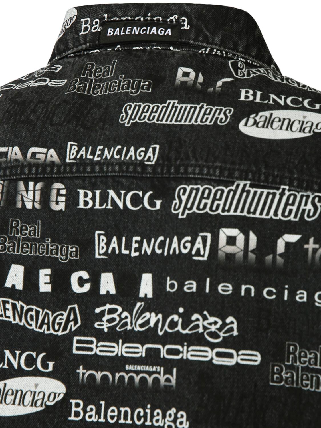 Balenciaga Tv Show Logo Print Denim Jacket In 1052stonew | ModeSens