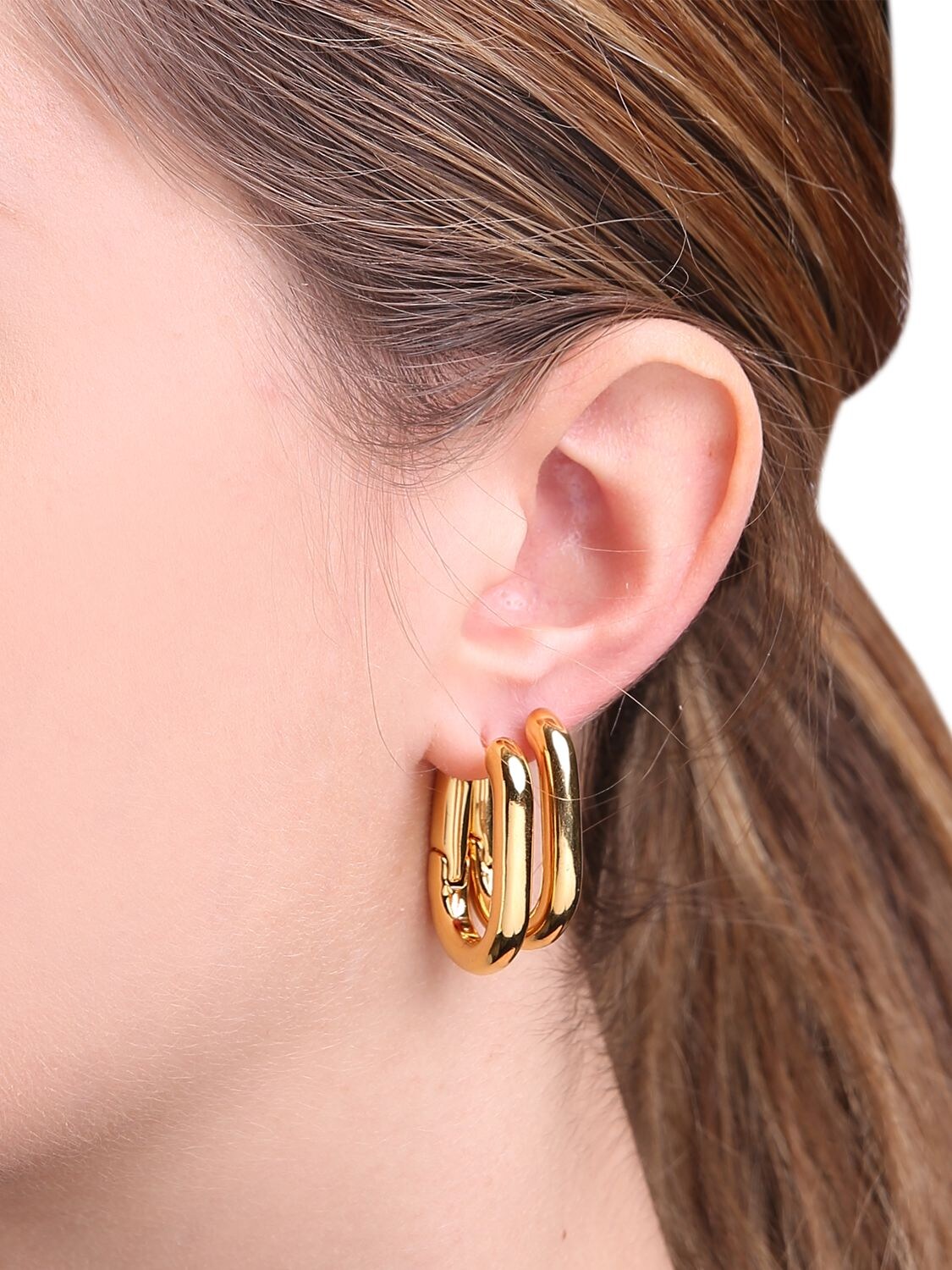 Shop Federica Tosi Christy Hoop Earrings In Gold