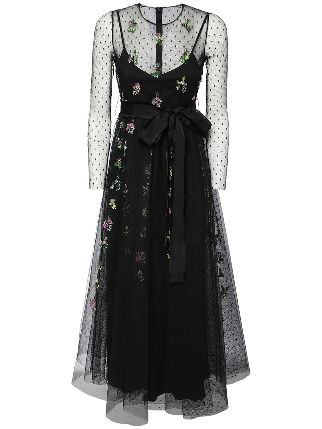 red valentino embroidered tulle dress