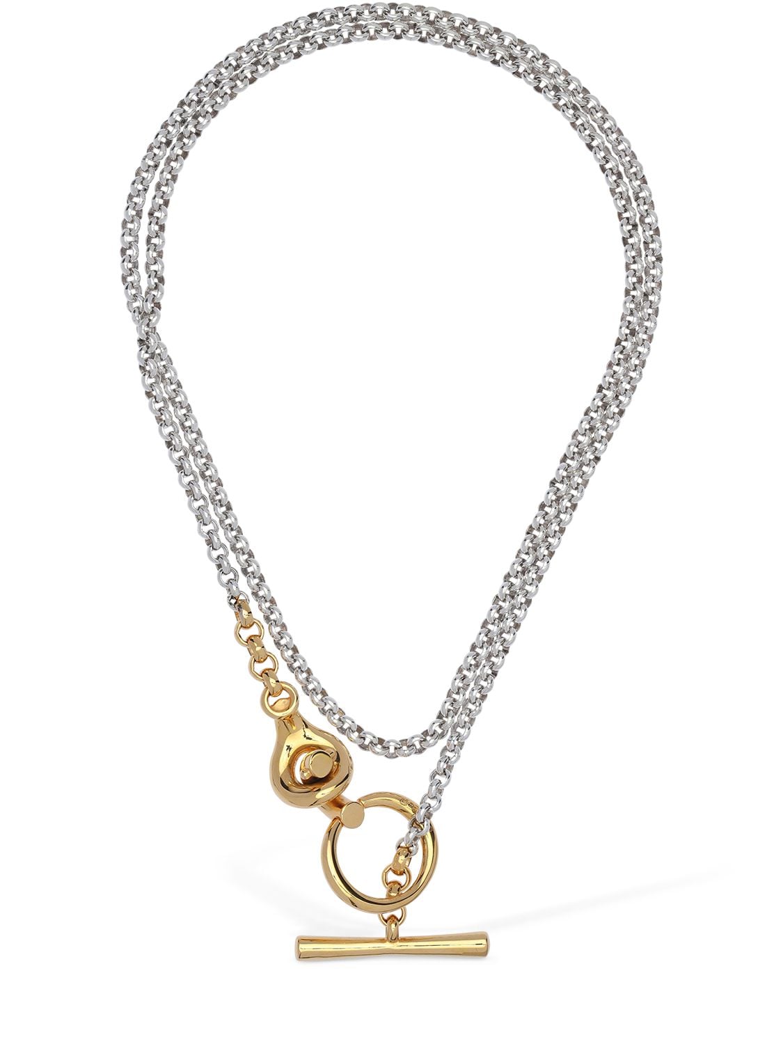 Charlotte Chesnais Halo Two Tone Chain Necklace In Gold,silver
