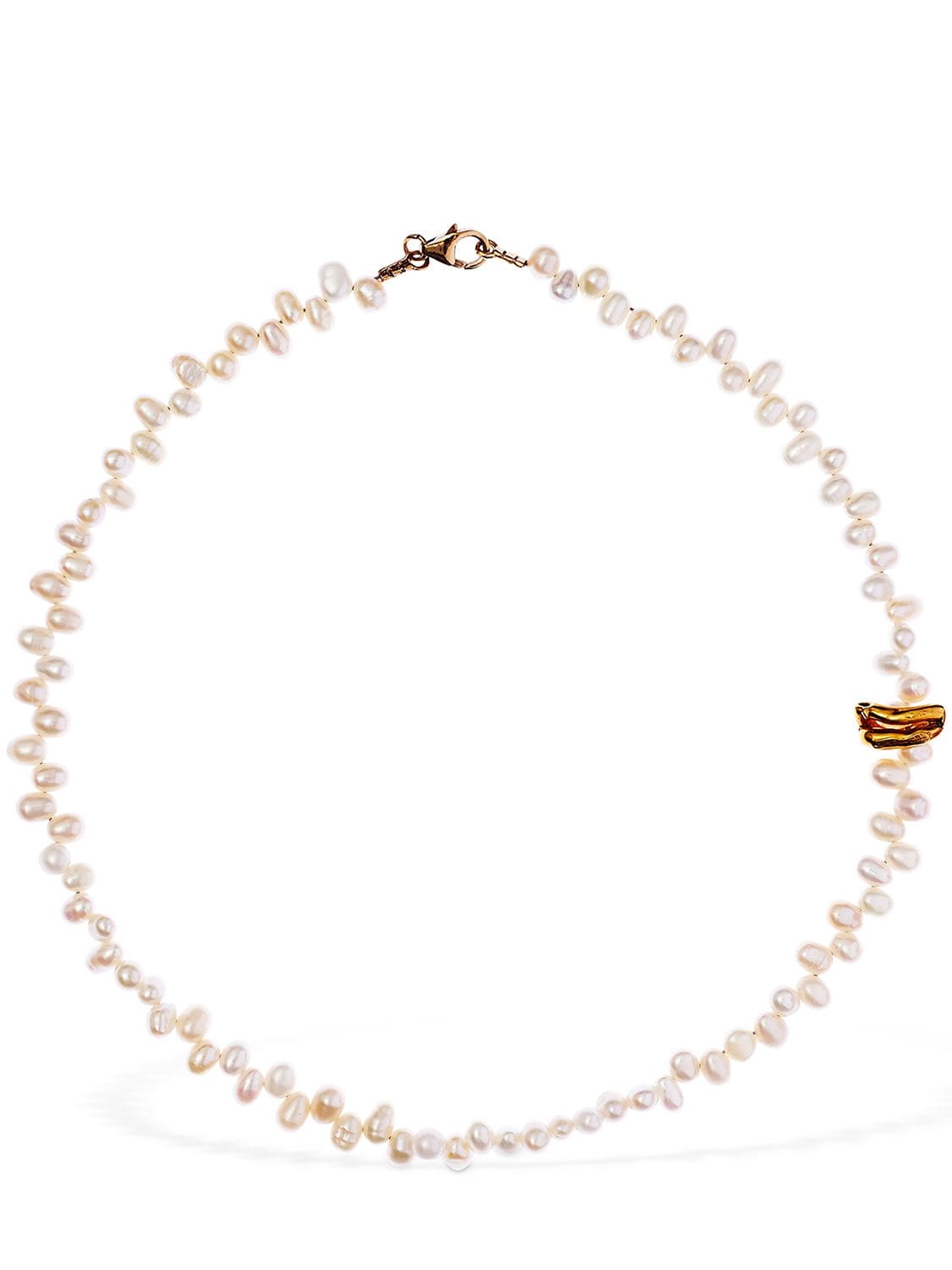 Alighieri La Calliope Short Necklace In Pearl,gold