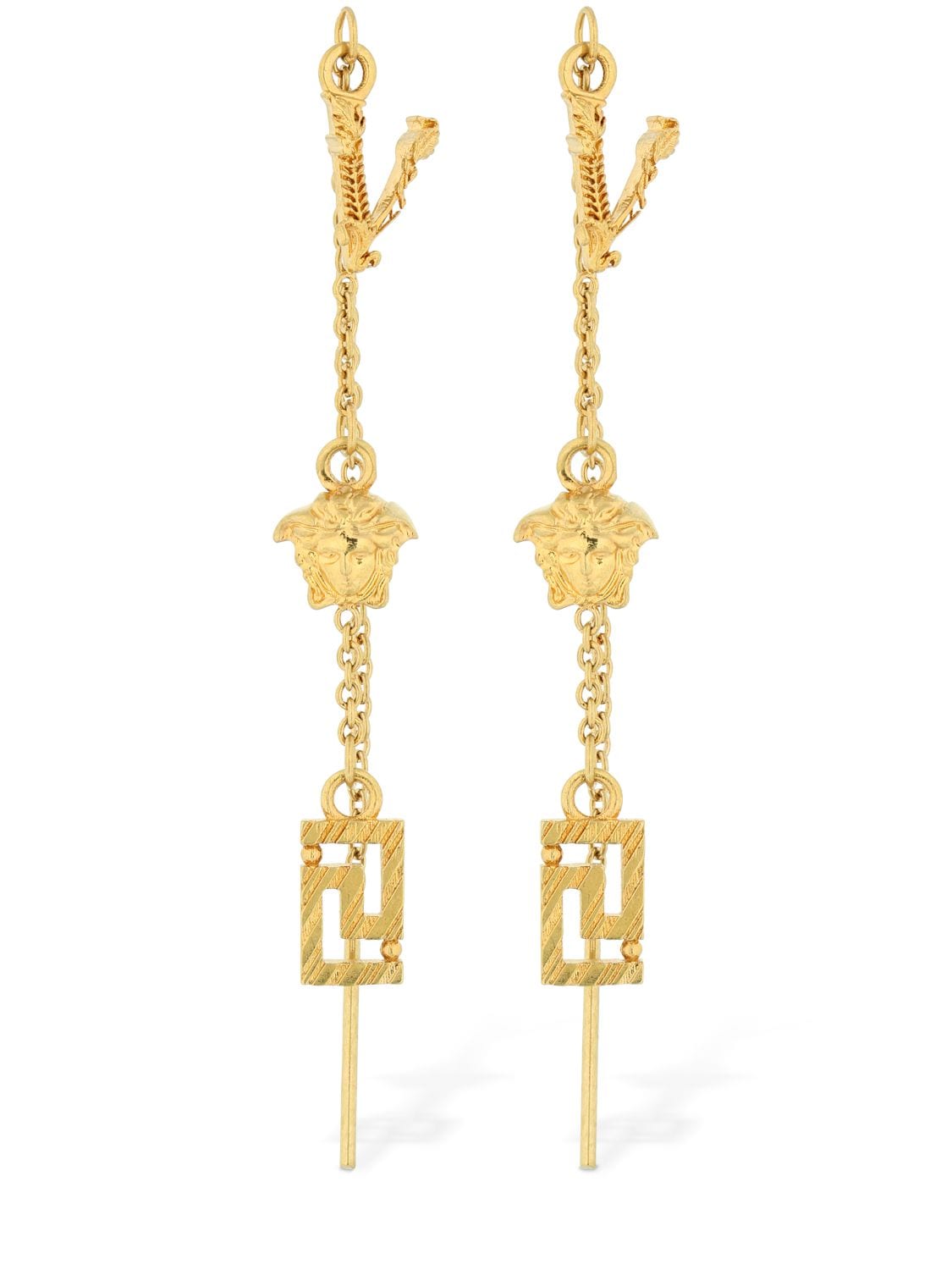 Versace Multi Charm Earrings In Gold