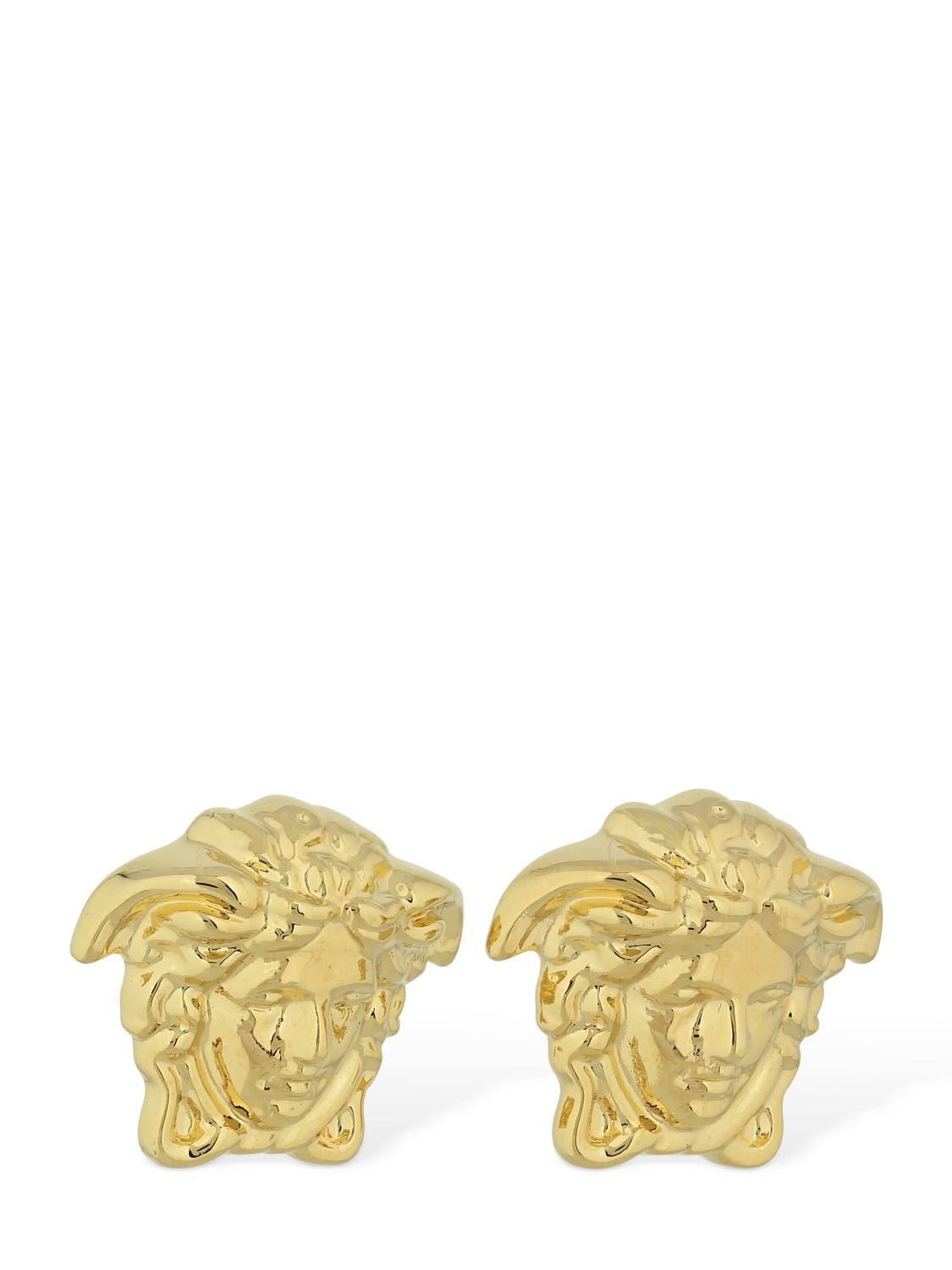 Shop Versace Medusa Stud Earrings In Gold