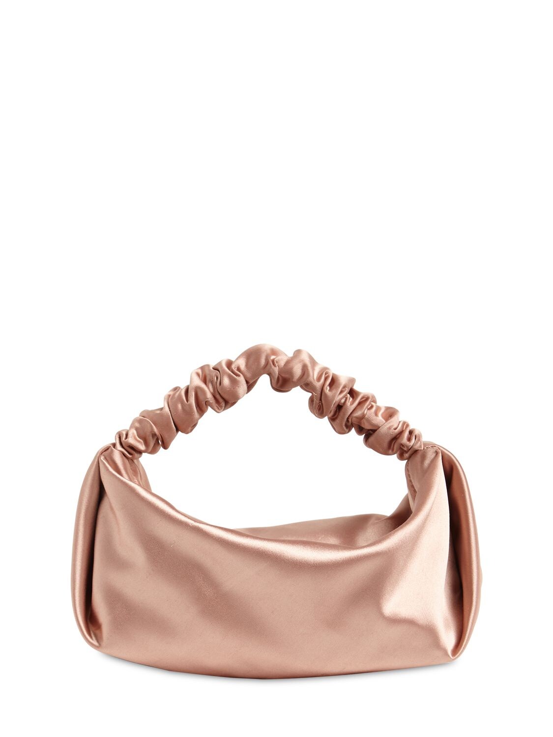 Alexander Wang Scrunchie Mini Satin Tote In Sand Stone