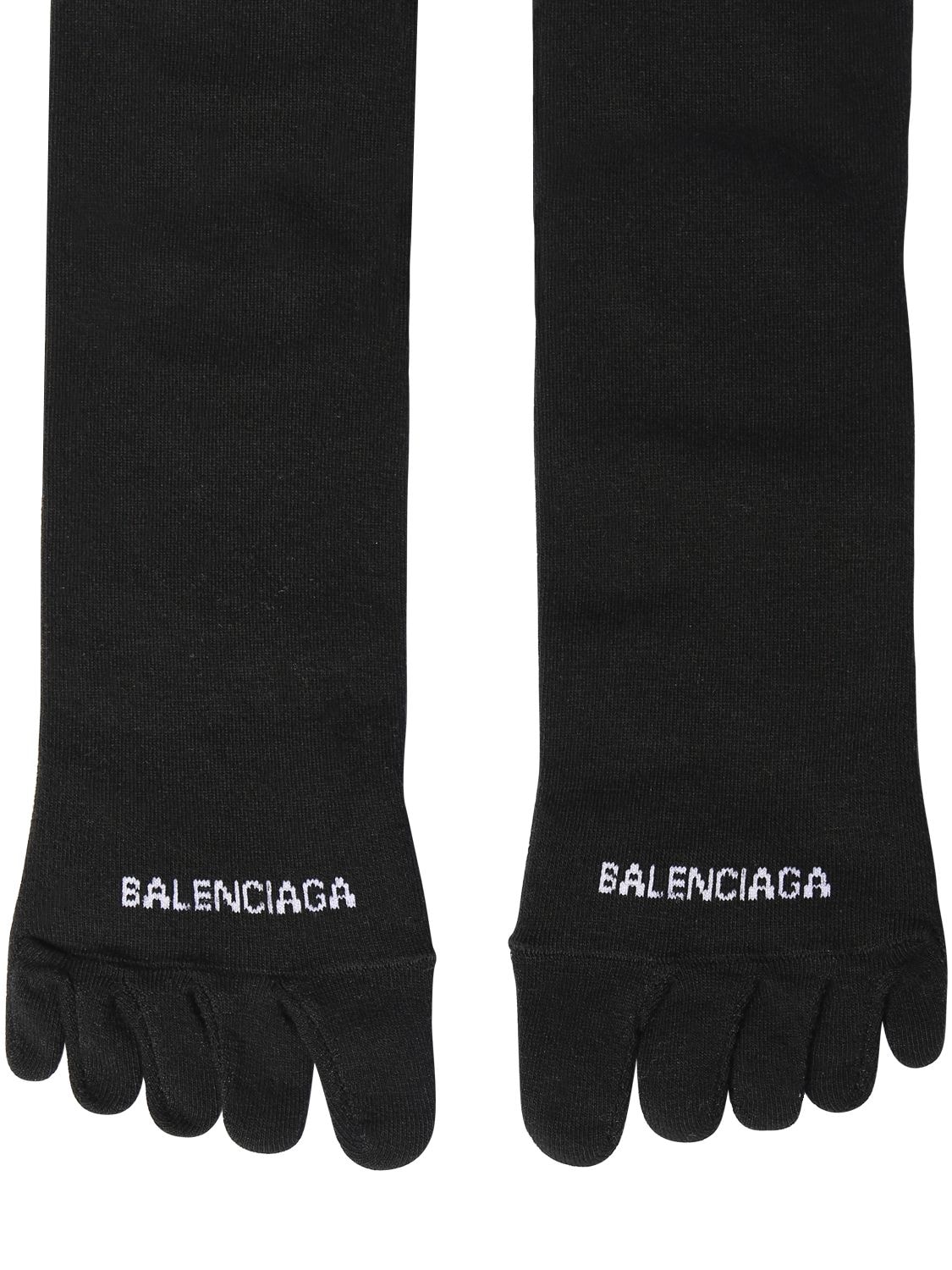 Balenciaga Vibram Logo Knit Toe Socks In Black