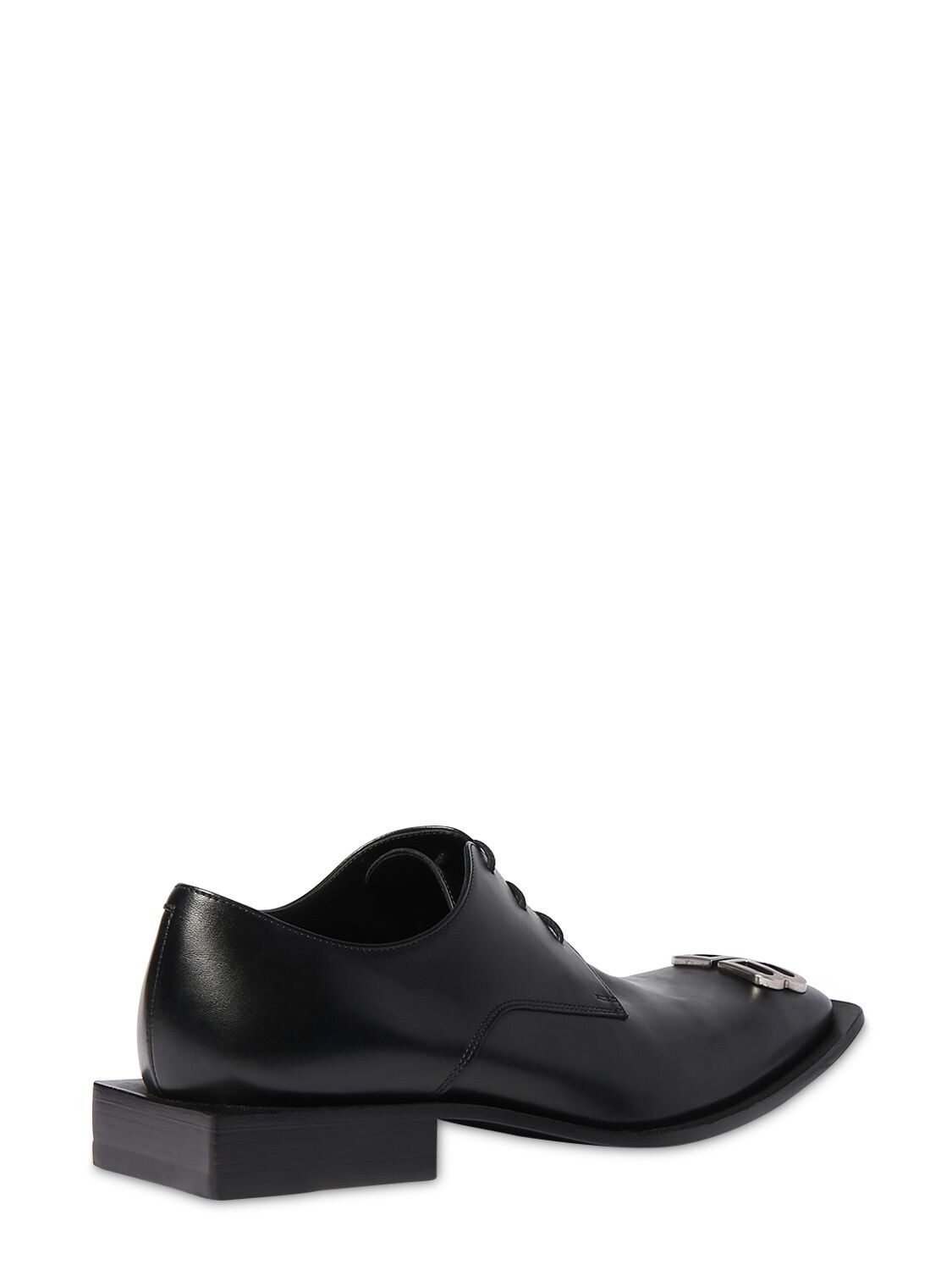 Balenciaga Bb-plaque Oversized-midsole Leather Derby Shoes In Black