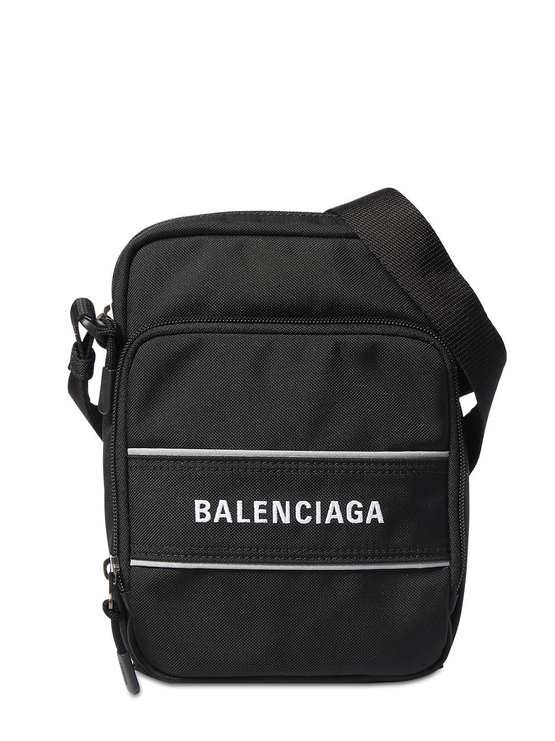 Balenciaga Logo Lettering Crossbody Bag In Black | ModeSens