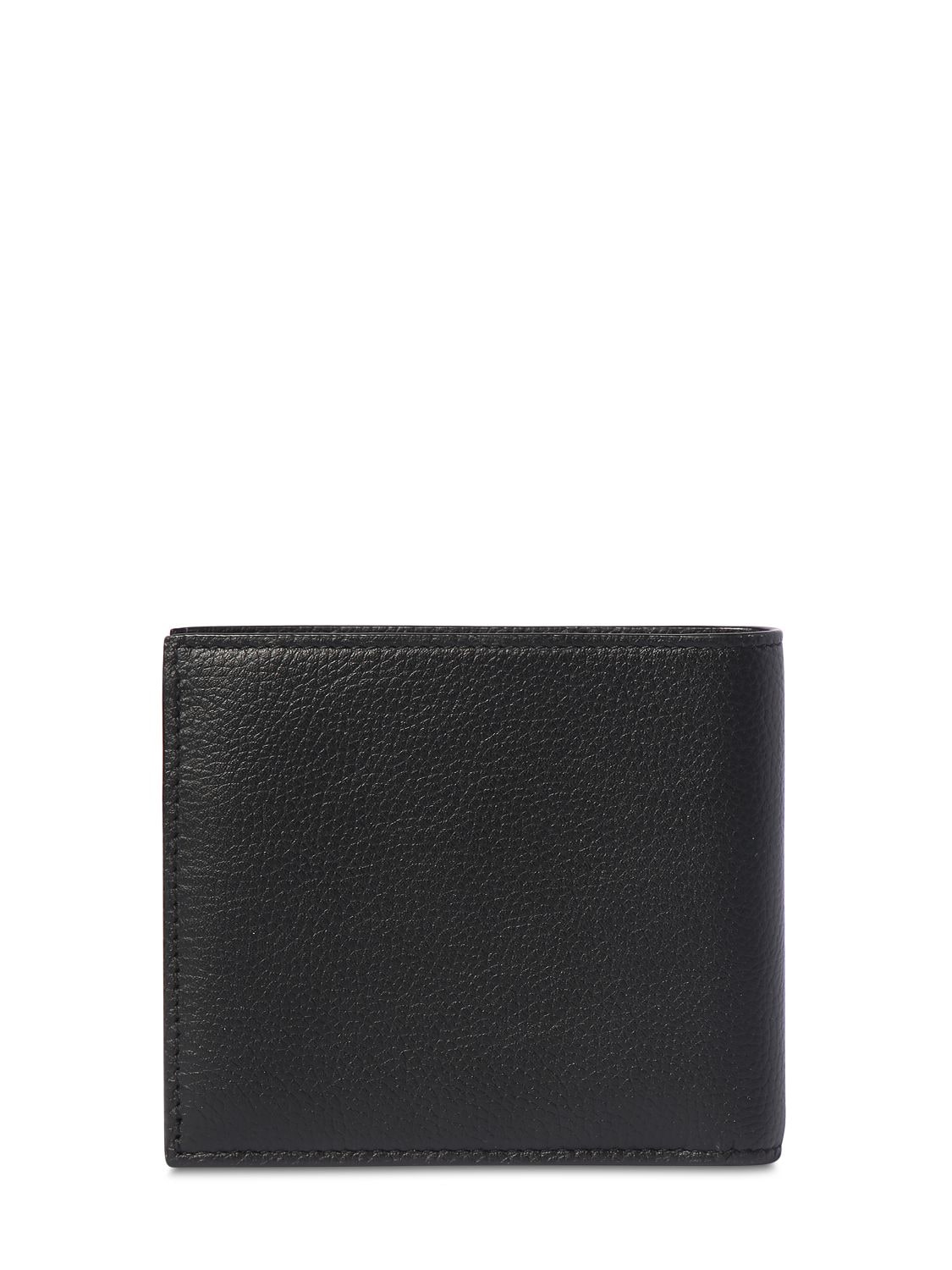 Shop Balenciaga Logo Print Leather Billfold Wallet In Black