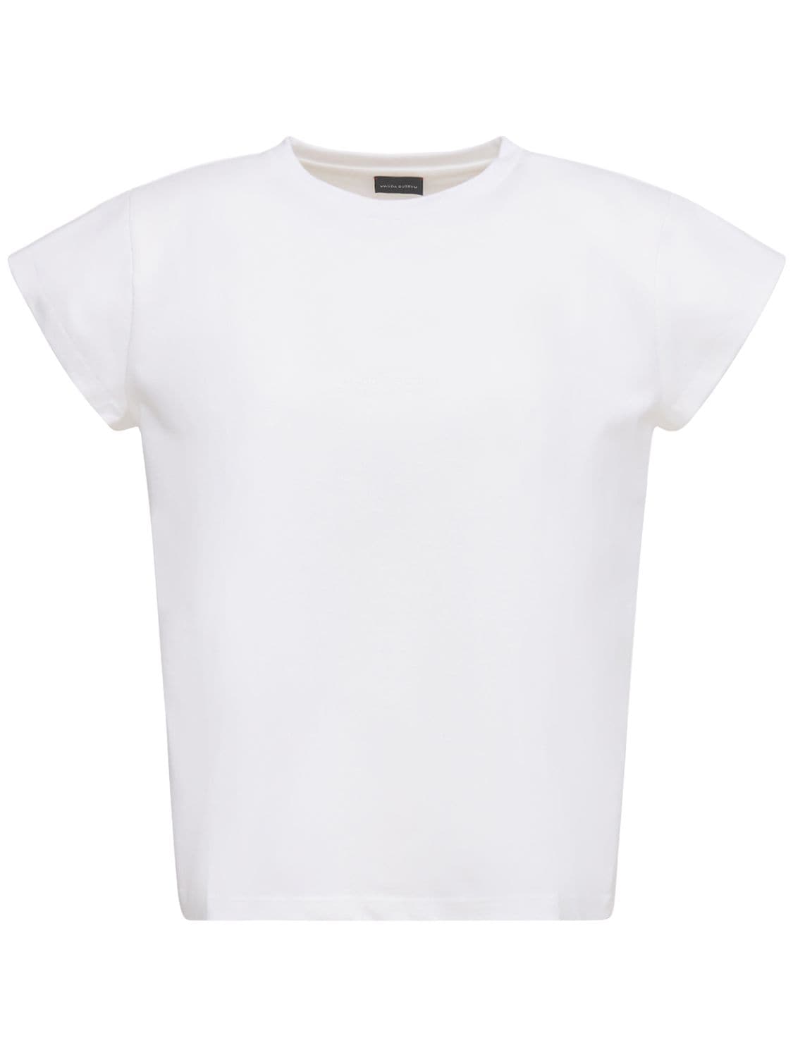 Image of Rubberized Logo Cotton Jersey T-shirt