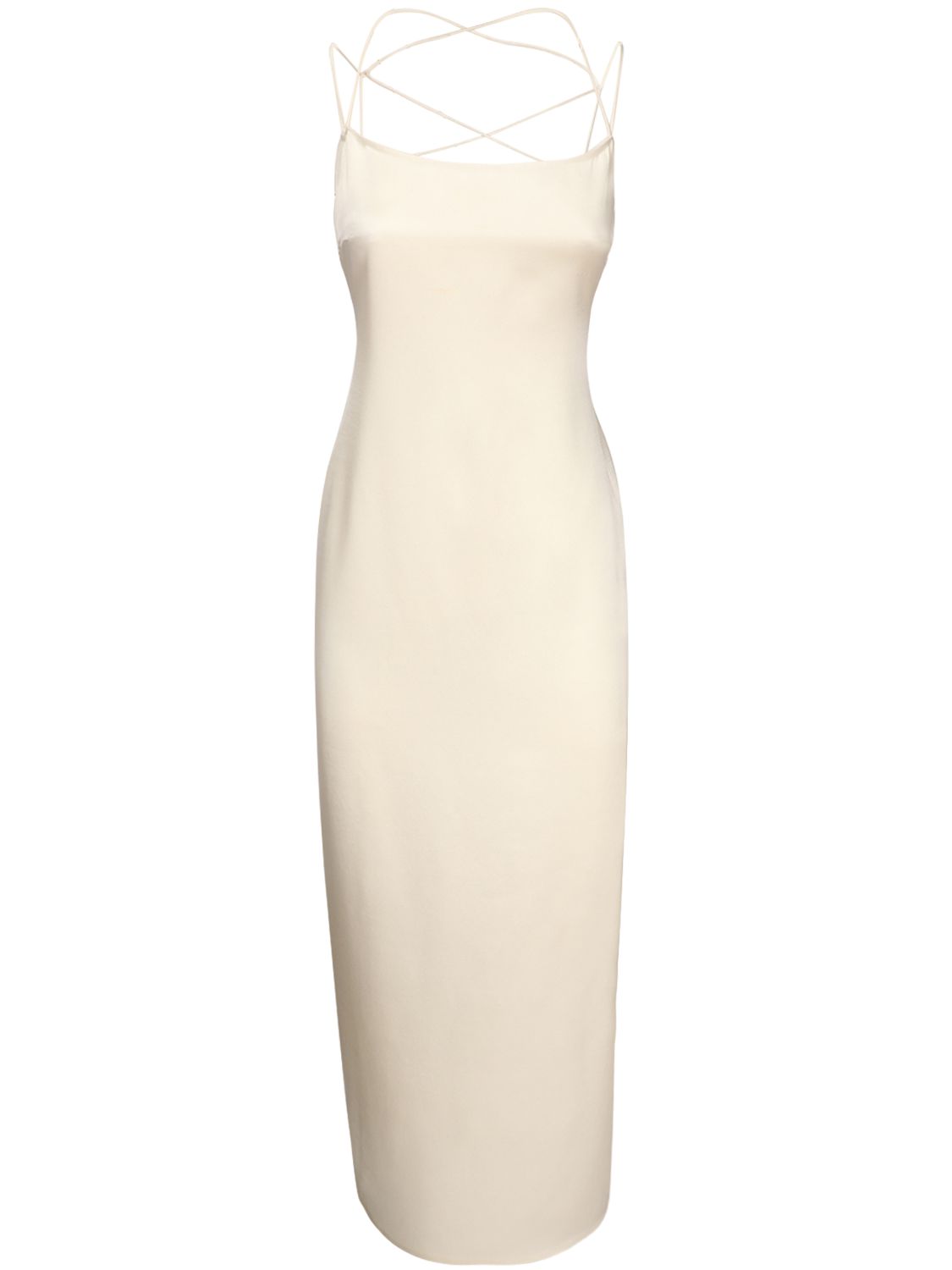 Midikleid Aus Woll/seidensatin