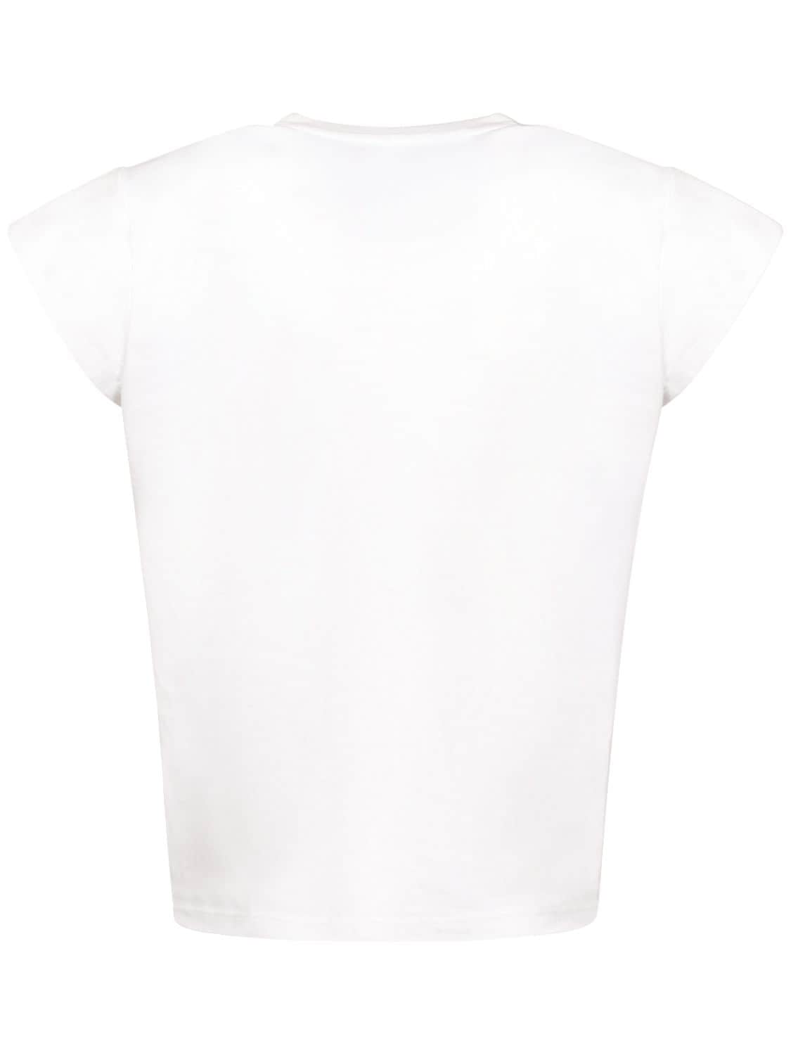 Shop Magda Butrym Rubberized Logo Cotton Jersey T-shirt In White