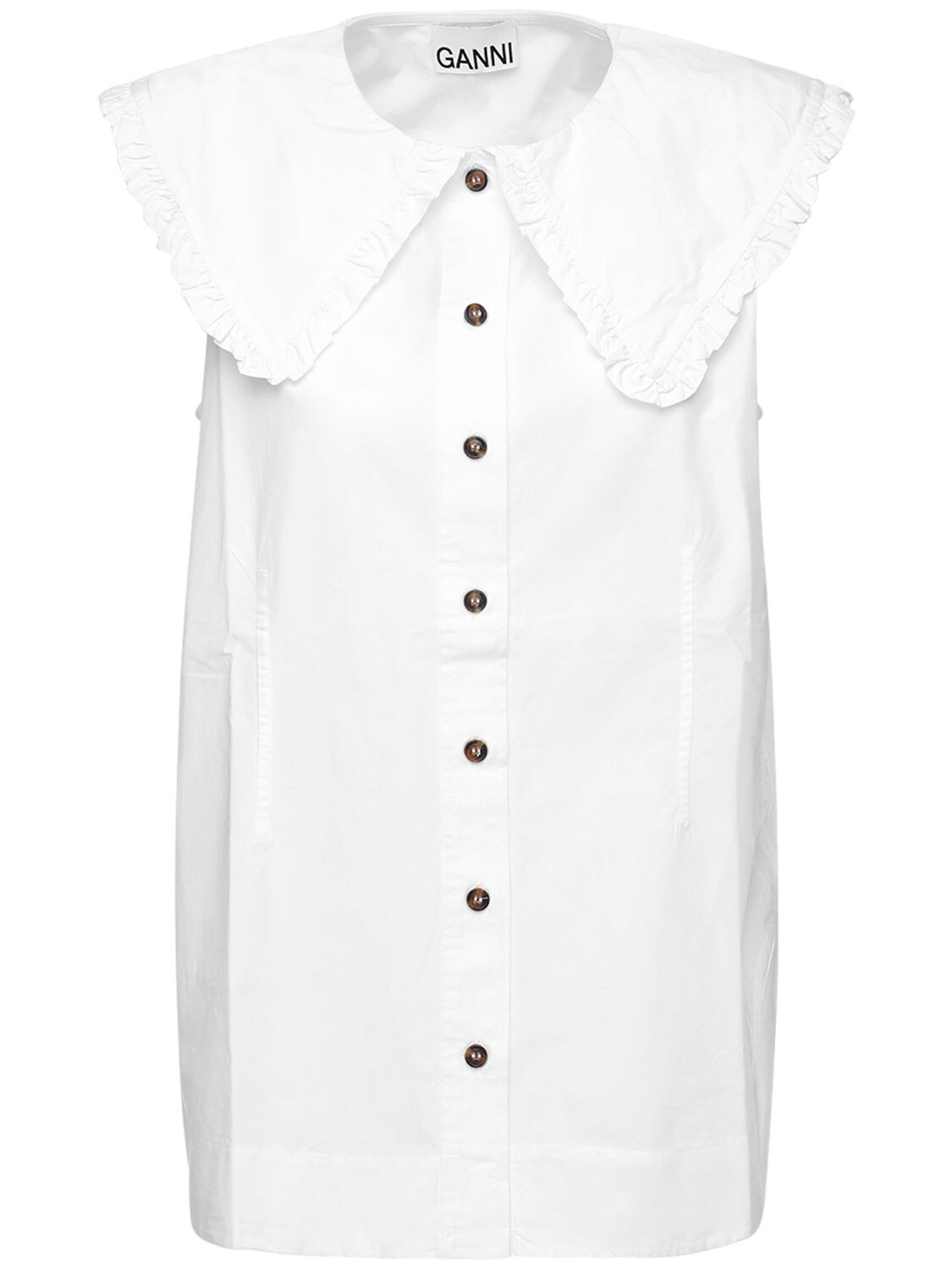 ganni white collar shirt