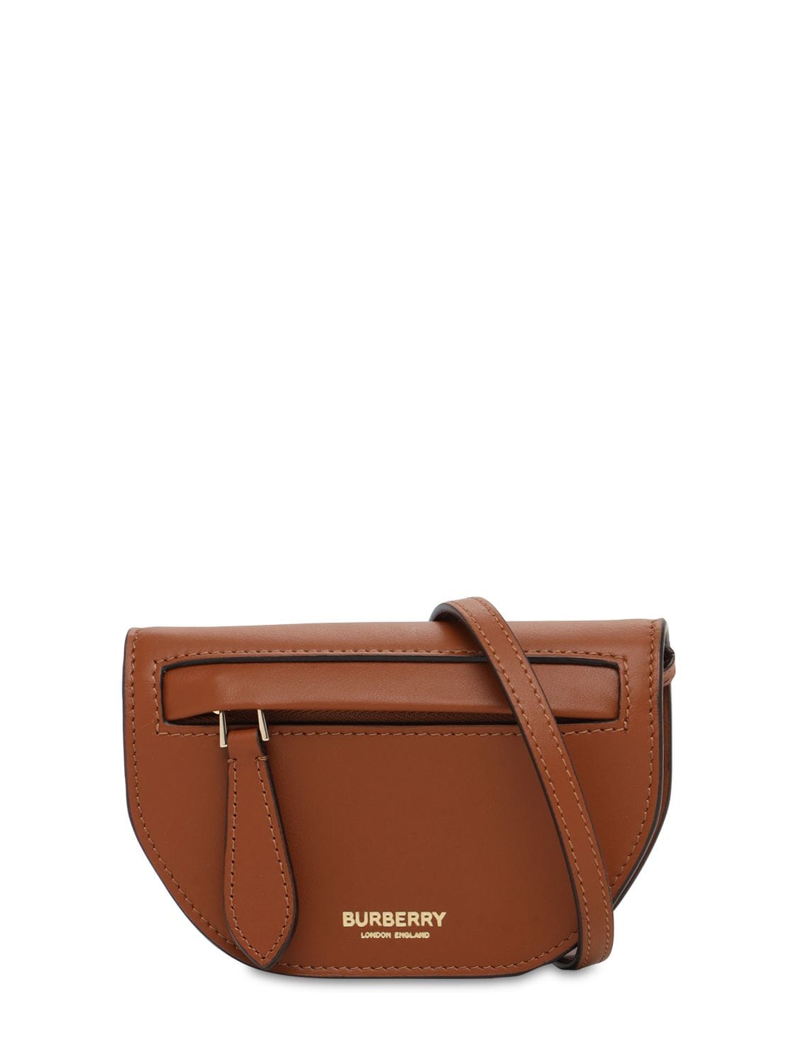 Burberry Micro Olympia Leather Shoulder Bag In Tan | ModeSens