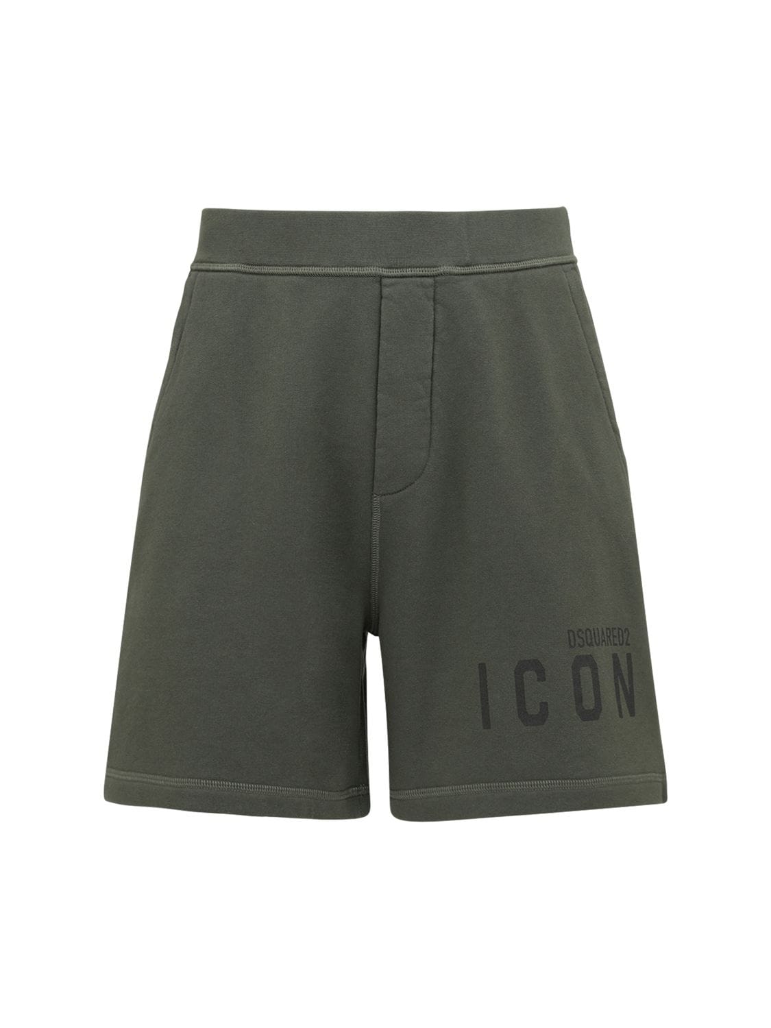 DSQUARED2 ICON LOGO PRINT COTTON SWEAT SHORTS,72IS3C011-ODE00