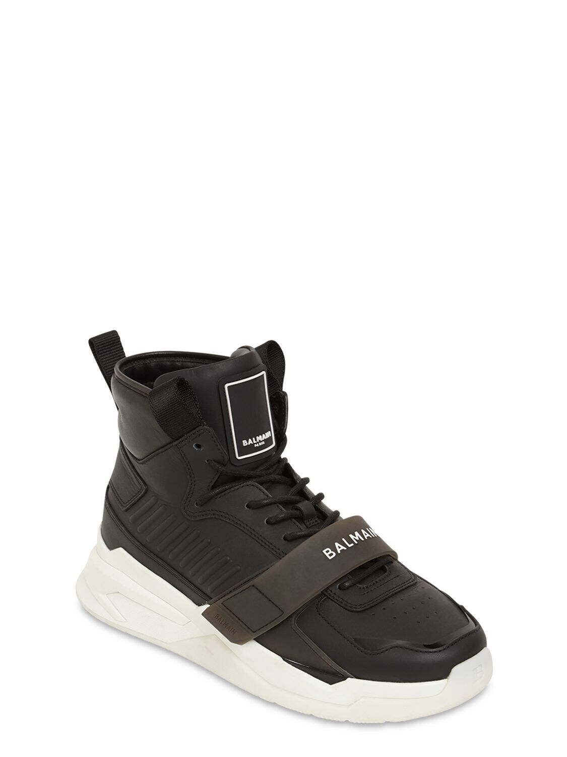 Balmain Multi-panel High-top Sneakers In Black | ModeSens