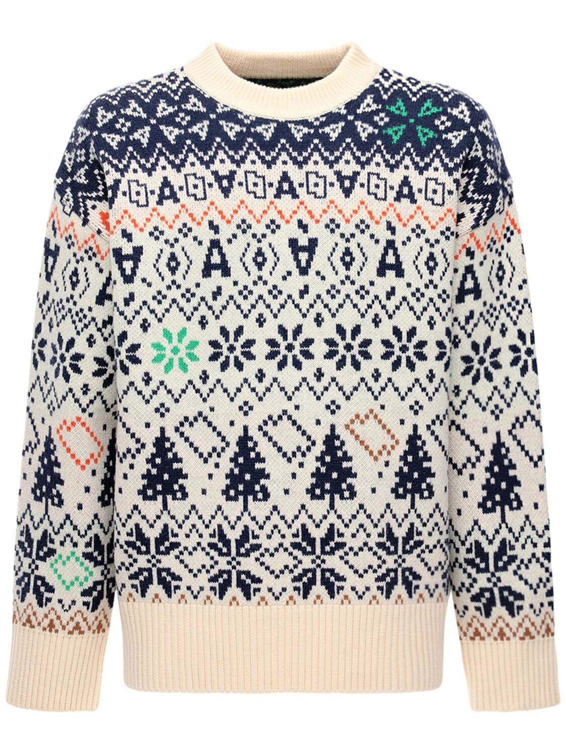 Ader Error Jacquard Wool Knit Sweater In Multicolor