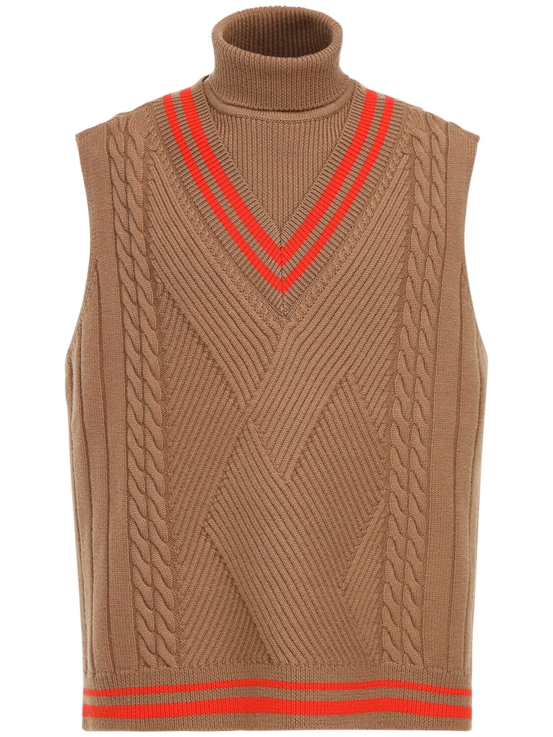 ADER ERROR LOGO PATCH KNIT WOOL TURTLENECK waistcoat,72IS3R010-QKVJR0U1