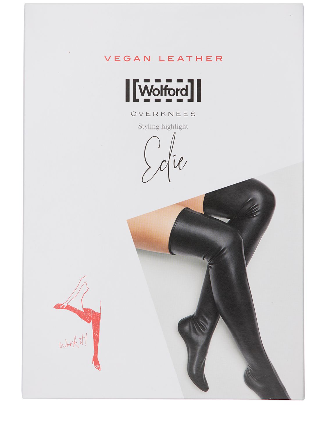 Edie faux leather over-the-knee socks 