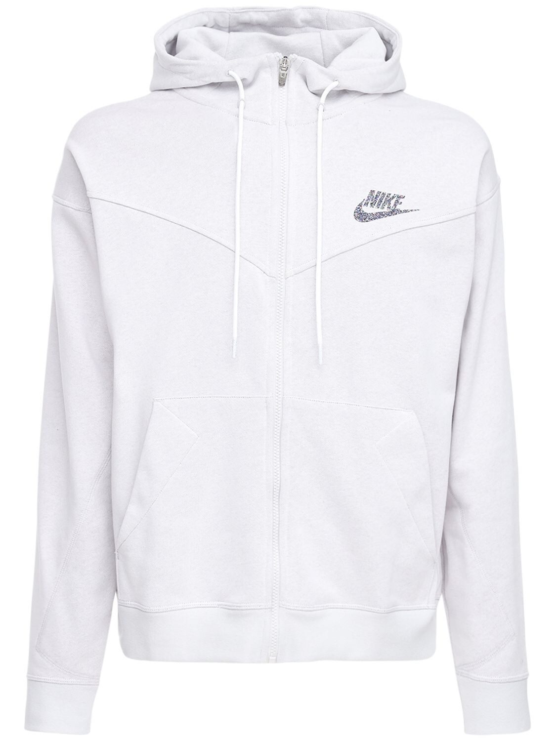 NIKE LOGO PRINT ZIP-UP SWEATSHIRT HOODIE,72IVSY012-OTEW0