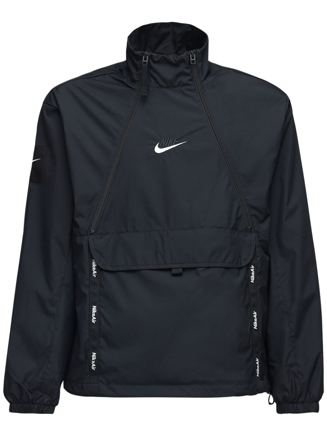 Air Zip-up Woven Nylon Jacket In Black