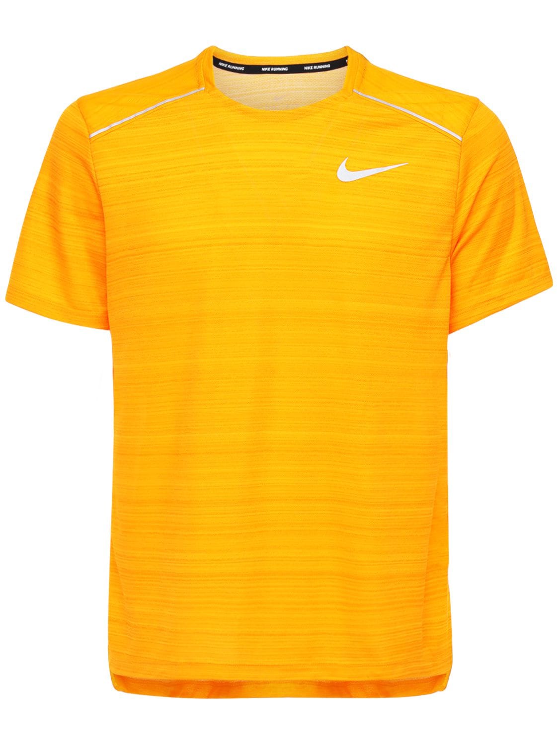Nike Dri-fit Miler Running T-shirt In Orange