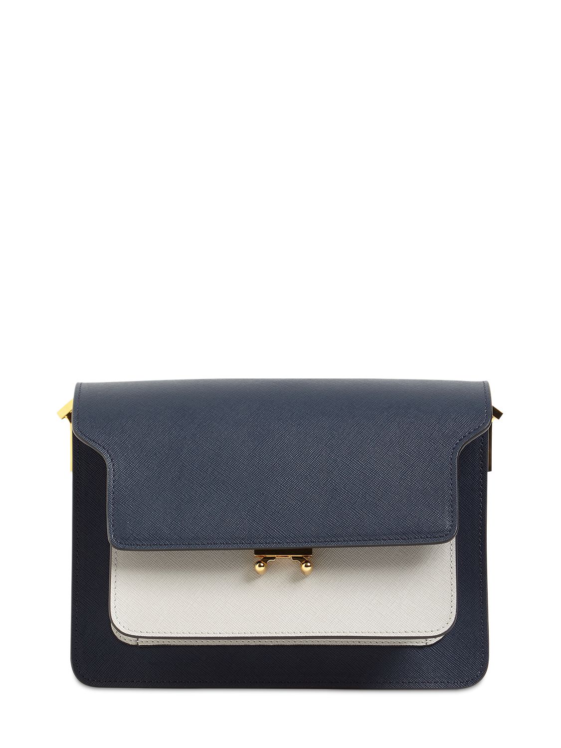 Medium Schultertasche Aus Leder "trunk"