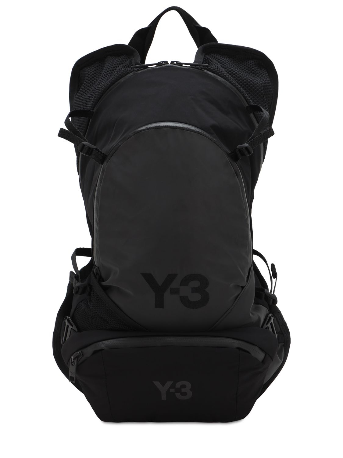 Y-3 Ch1 Logo-detailed Mesh-panelled Shell Backpack In Black | ModeSens