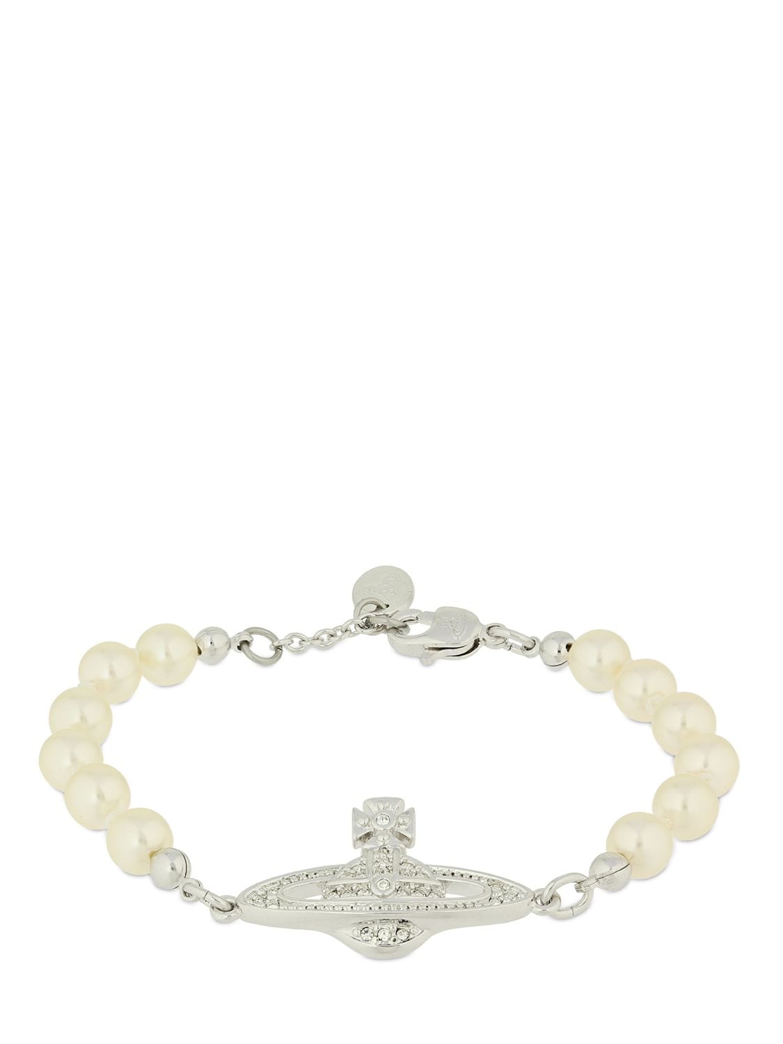 Vivienne Westwood Mini Bas Relief Bracelet In White,silver | ModeSens