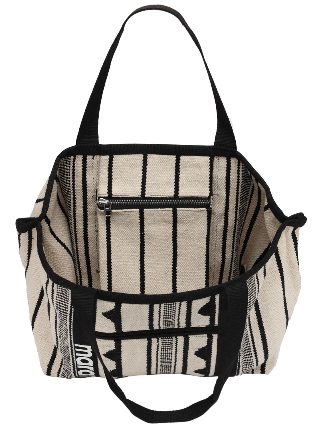 Isabel Marant Darwen Cotton Canvas Tote Bag In Black | ModeSens