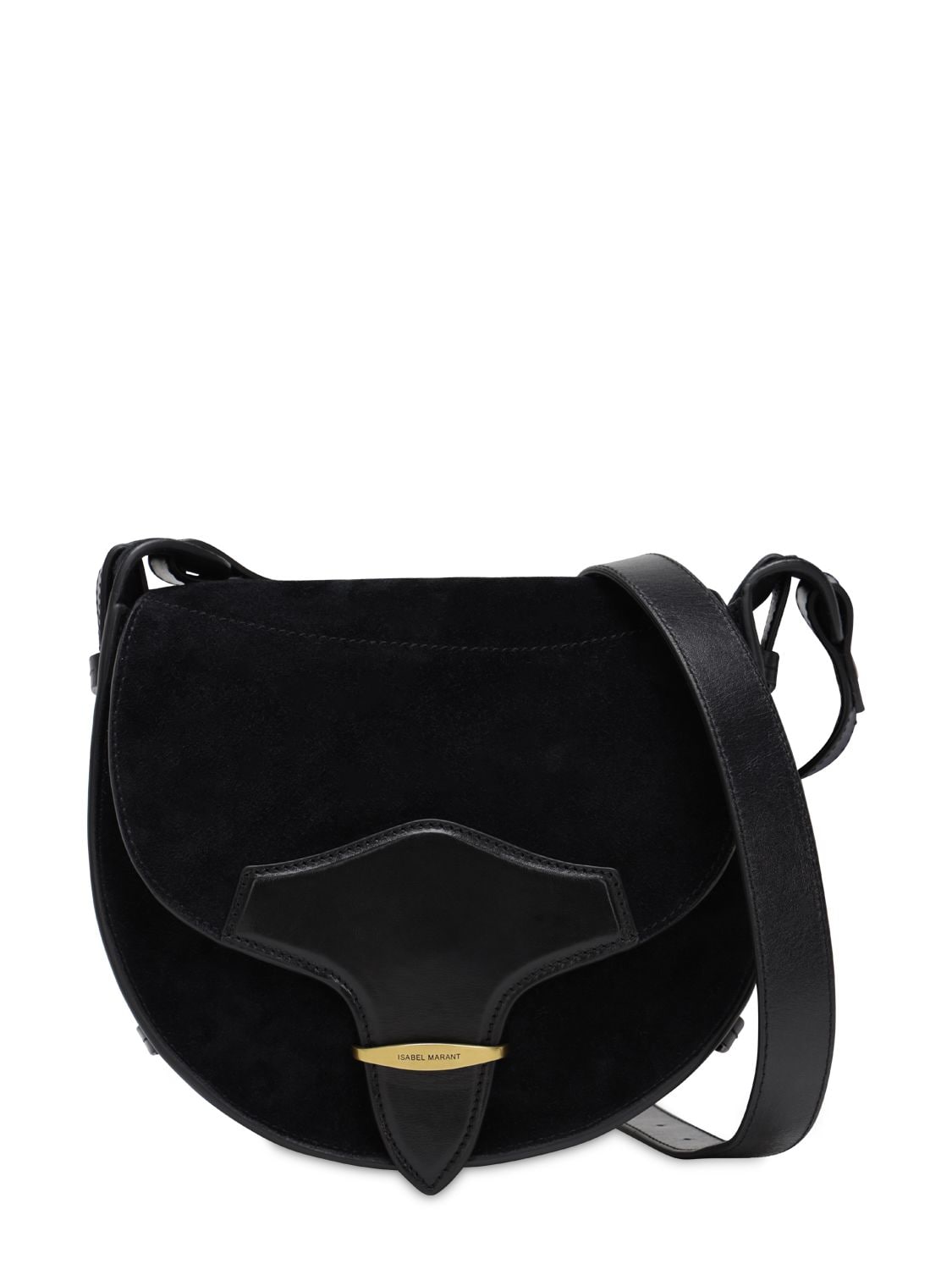 Isabel Marant Botsy Suede Leather Shoulder Bag In Black | ModeSens