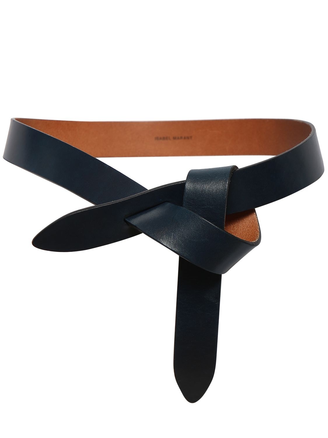 Isabel Marant 30mm Lecce Leather Belt W/bow In Midnight