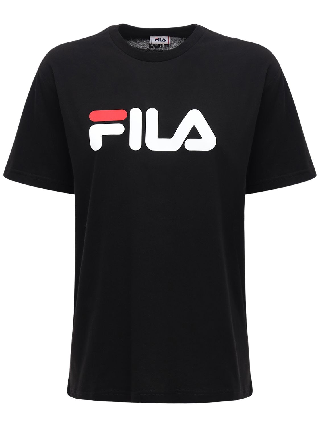 Fila Logo Cotton T-shirt In Black