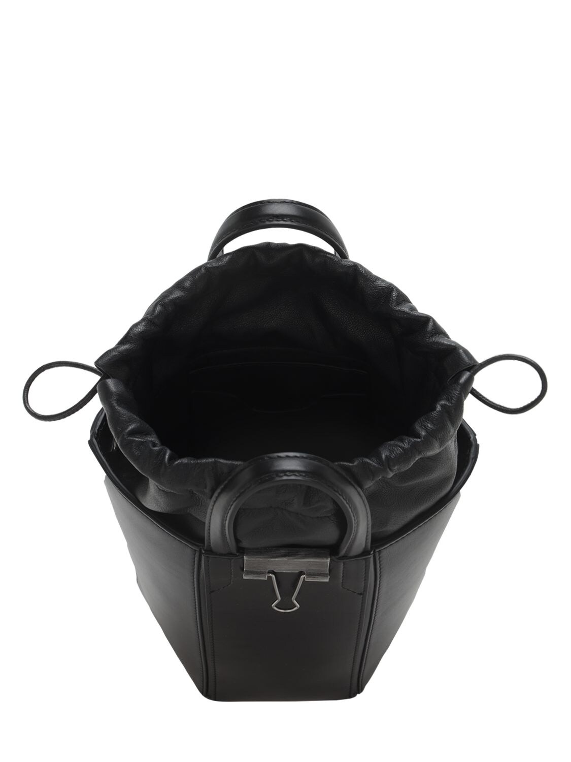 Shop Off-white Vintage Allen Leather Bucket Bag In Schwarz