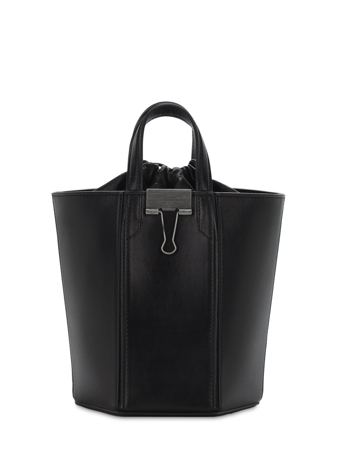 Off-white Vintage Allen Leather Bucket Bag In Schwarz