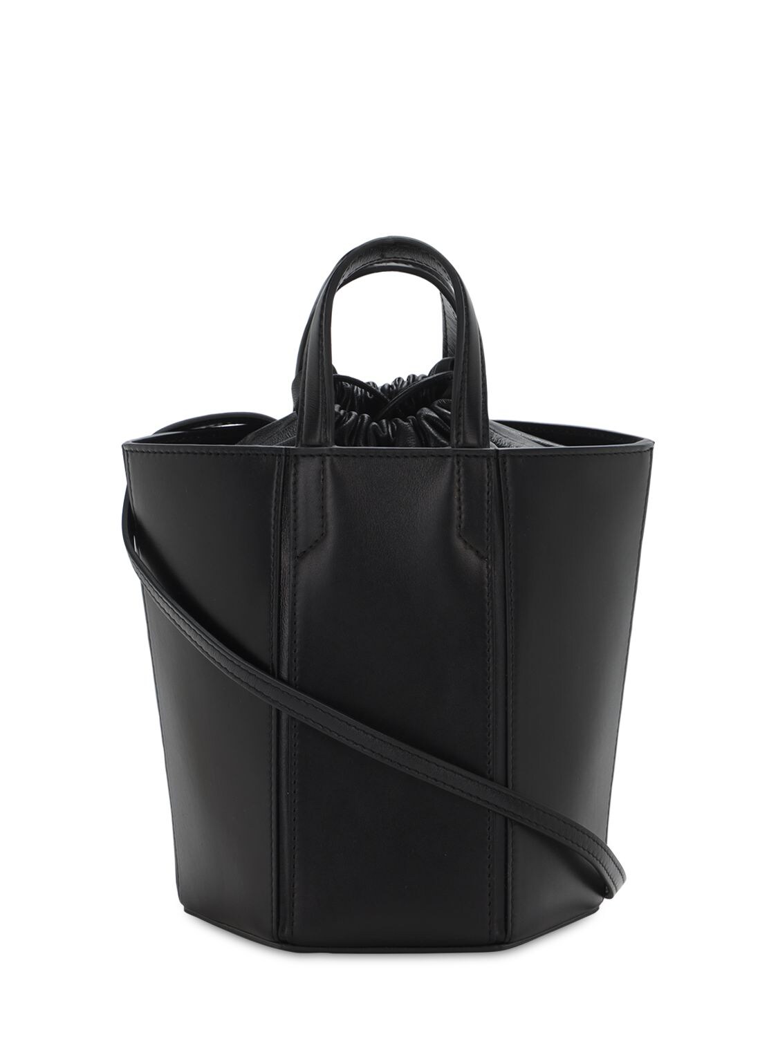 Shop Off-white Vintage Allen Leather Bucket Bag In Schwarz