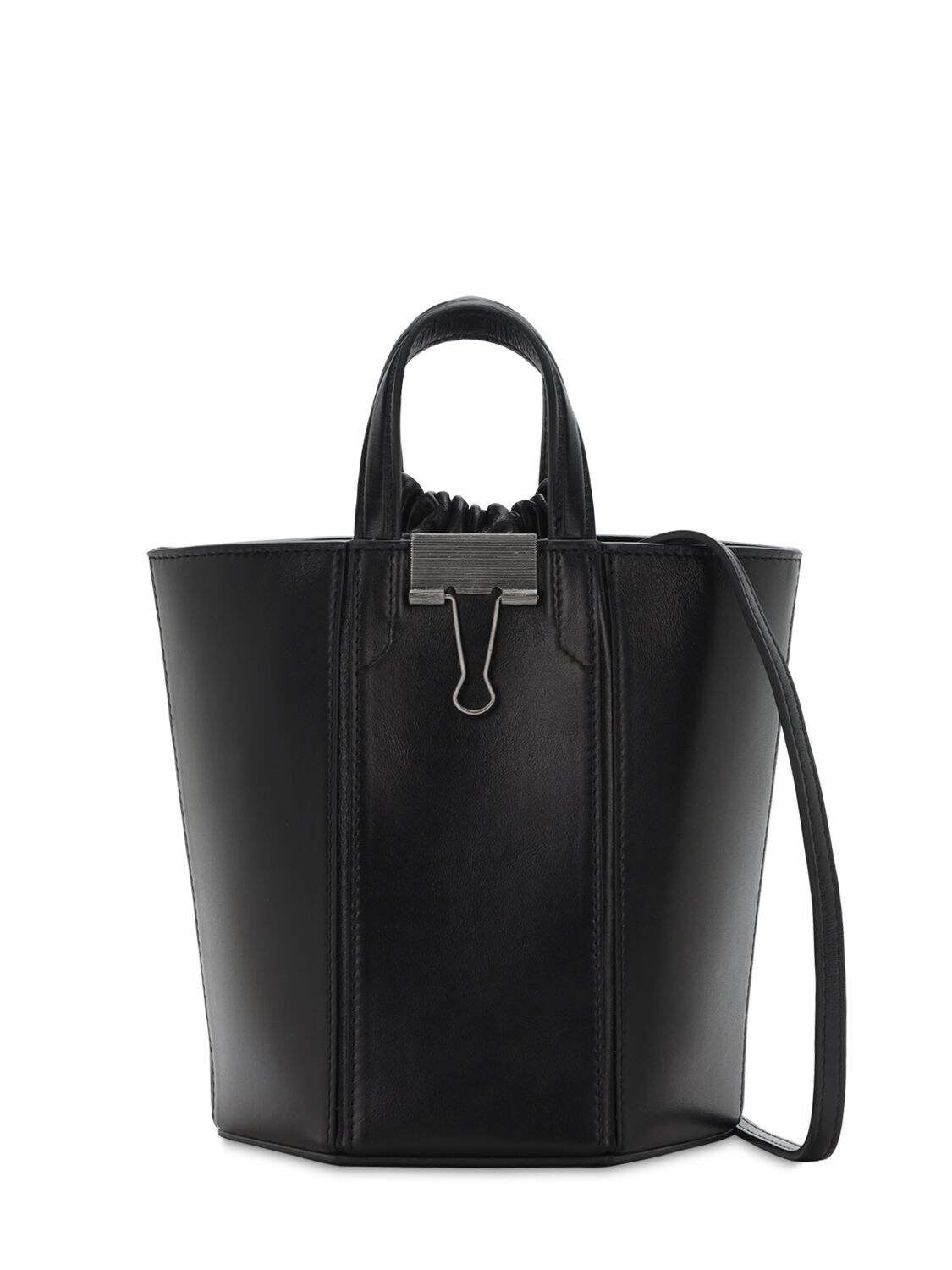 Shop Off-white Vintage Allen Leather Bucket Bag In Schwarz