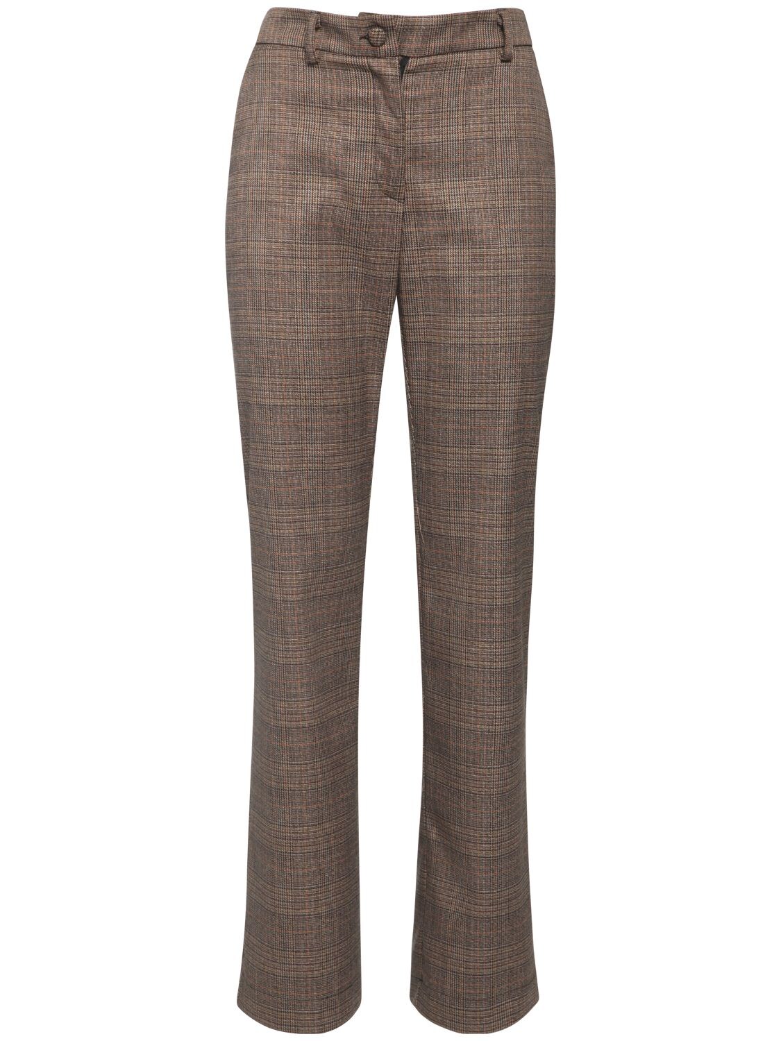 HEBE STUDIO LOVER PRINCE OF WALES STRAIGHT trousers,72IW74004-QKDM0