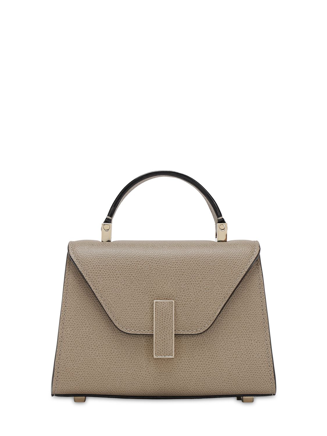 Valextra Micro Iside Grained Leather Bag In Oyster