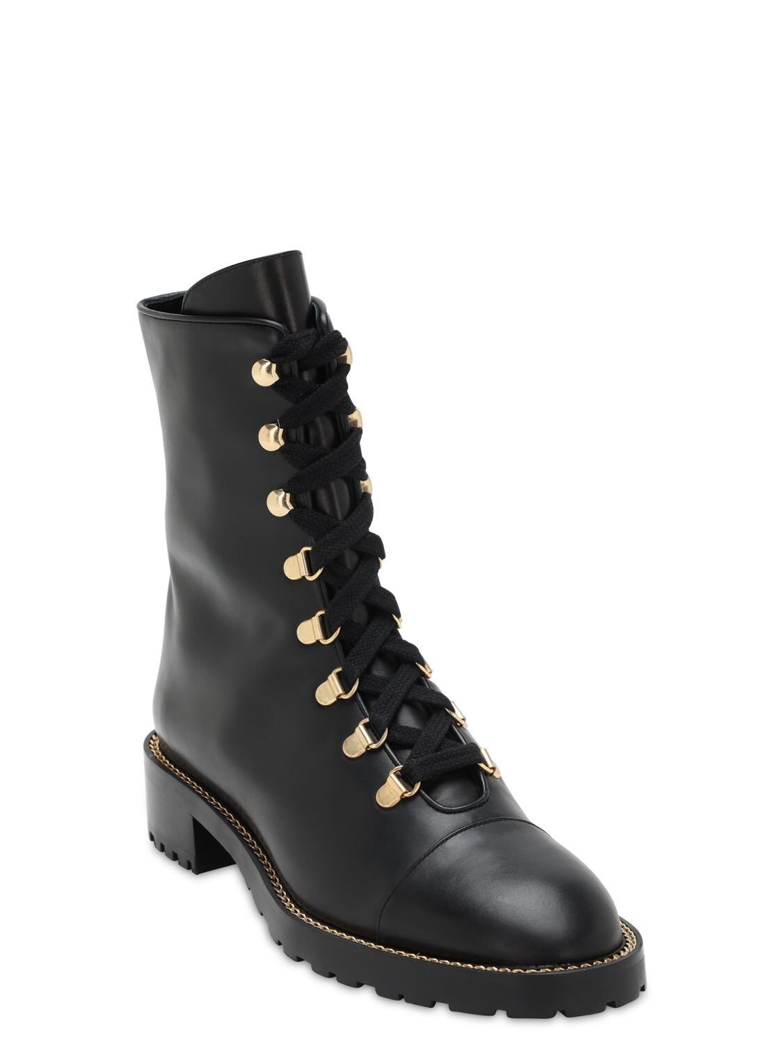 stuart weitzman embellished leather ankle boots