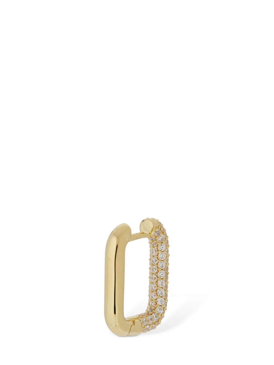 Shop Apm Monaco Squared Pavé Mono Earring In Gold,crystal