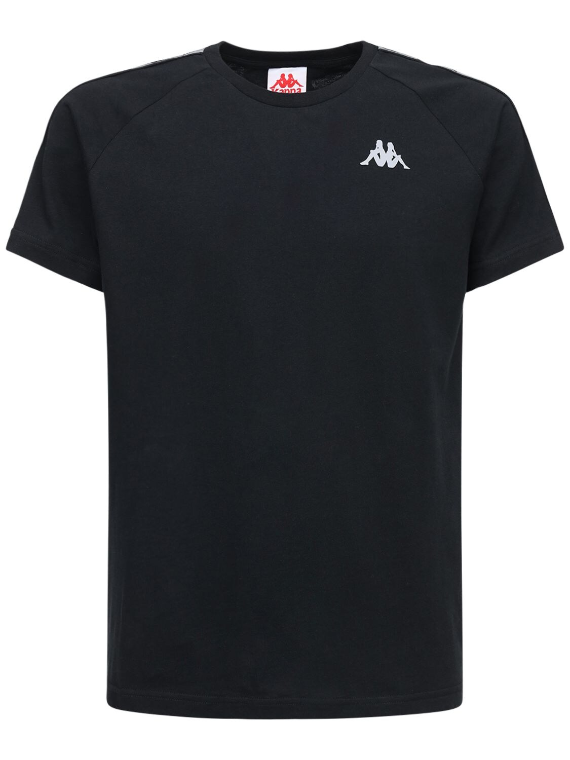 Kappa Reflective Print Cotton T-shirt In Black