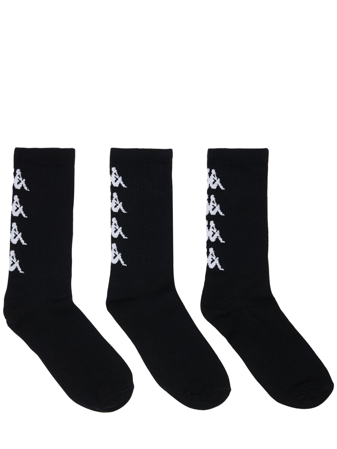 Kappa 3 Pack Authentic Amal Socks In Black