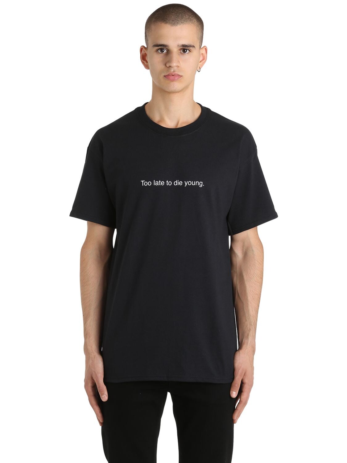 Famt - Fuck Art Make Tees Too Late To Die Young Cotton T-shirt In Black