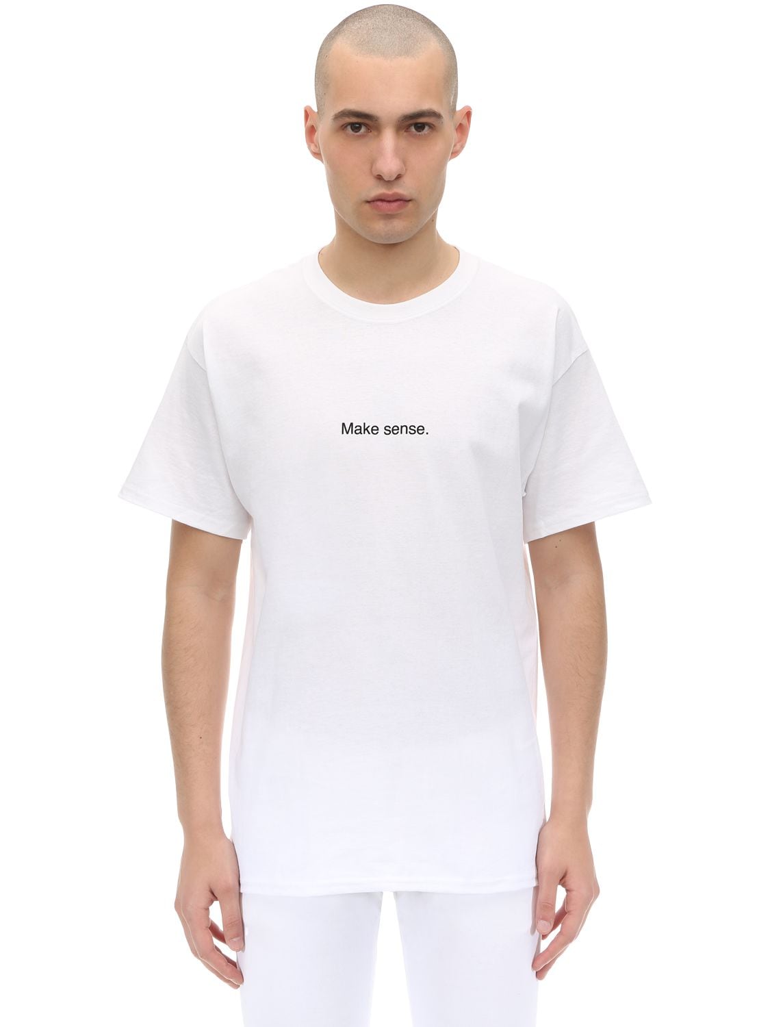 Famt - Fuck Art Make Tees Make Sense Cotton Jersey T-shirt In White