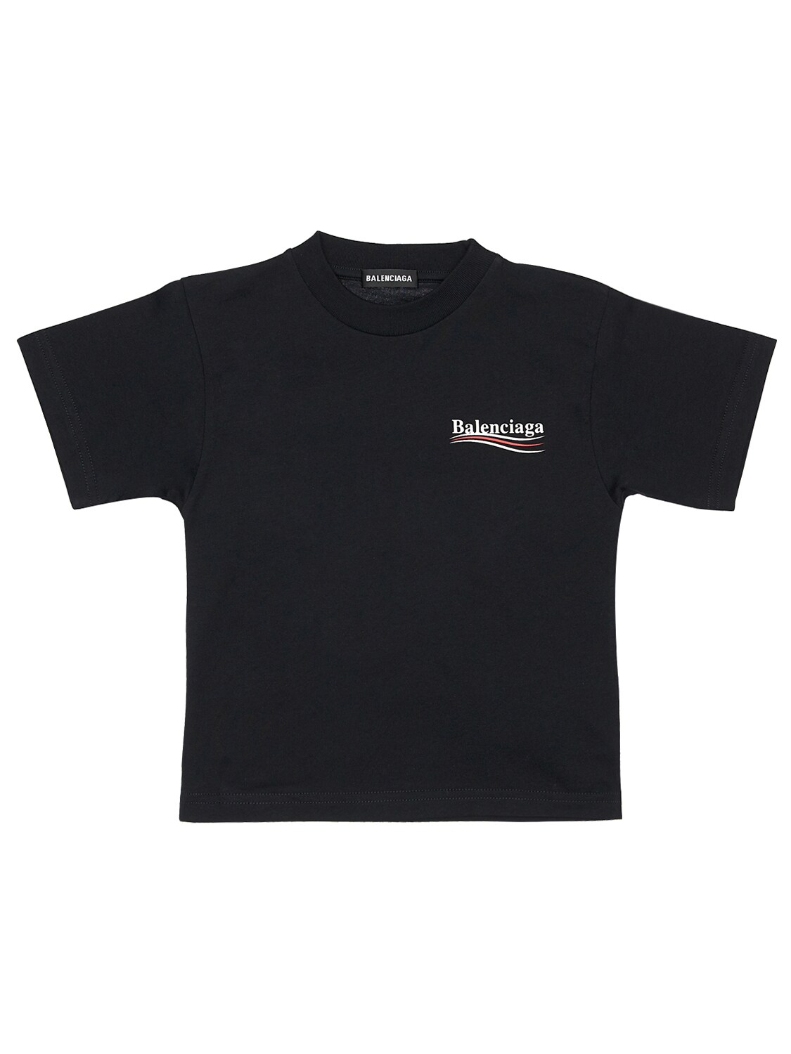 Balenciaga Kids' Logo Print Cotton Jersey T-shirt In Black,white