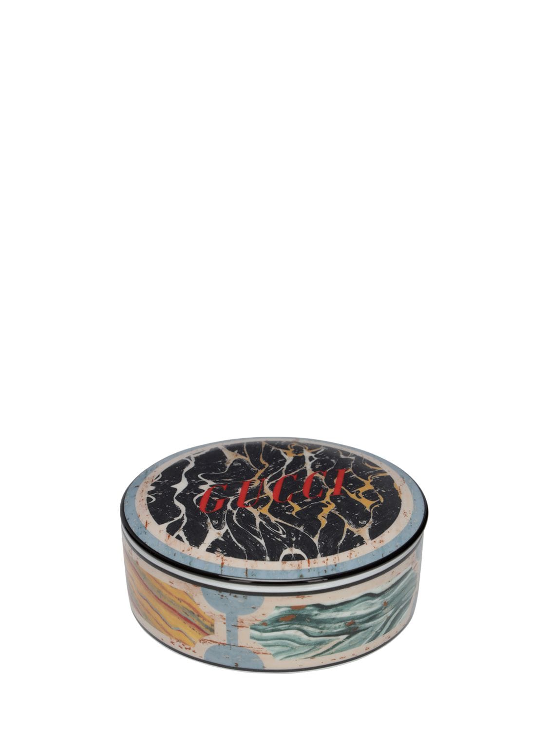 GUCCI HAND-PAINTED MARBLE EFFECT ROUND BOX,72IWNI019-MTG2OA2