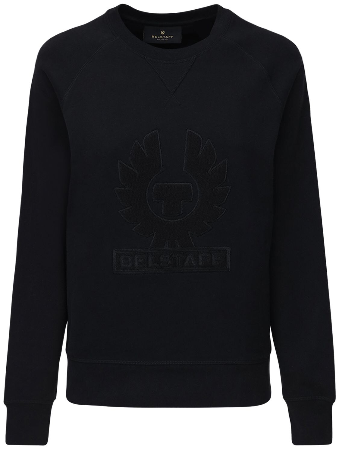 Belstaff Logo Embroidery Cotton Sweatshirt In Black