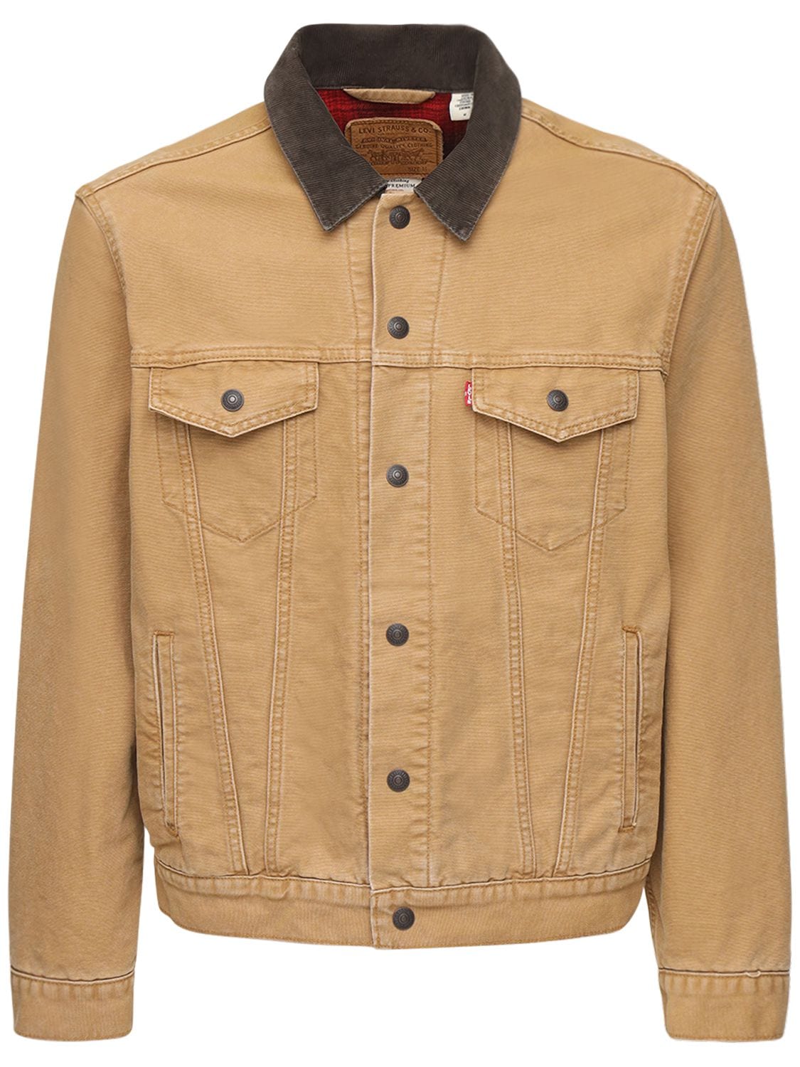 Levi's Cotton Canvas Trucker Jacket In Beige,brown | ModeSens
