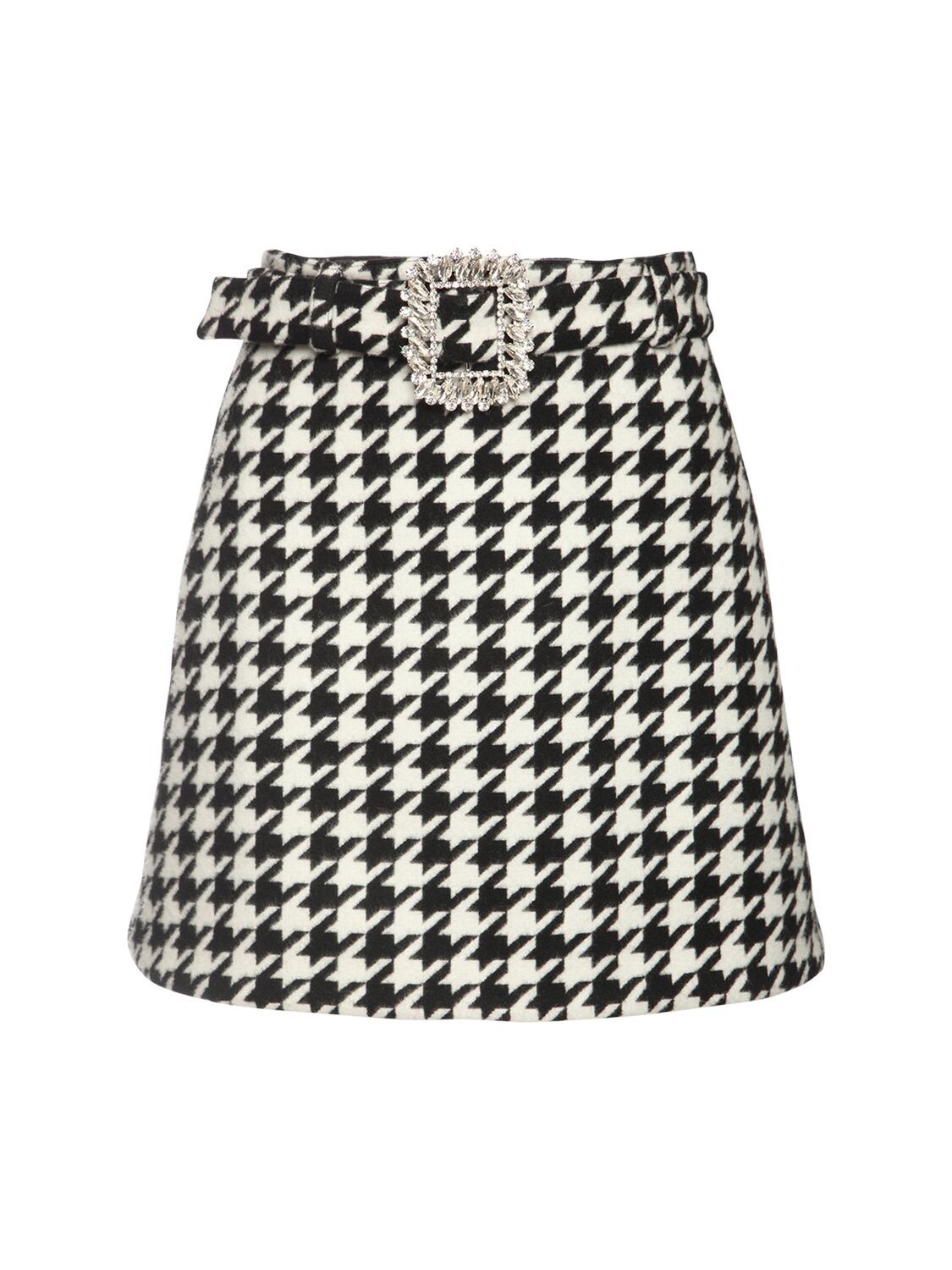 GIUSEPPE DI MORABITO WOOL BLEND MINI SKIRT W/ JEWEL BUCKLE,72IWW4022-UERQIFBEUC0XNQ2