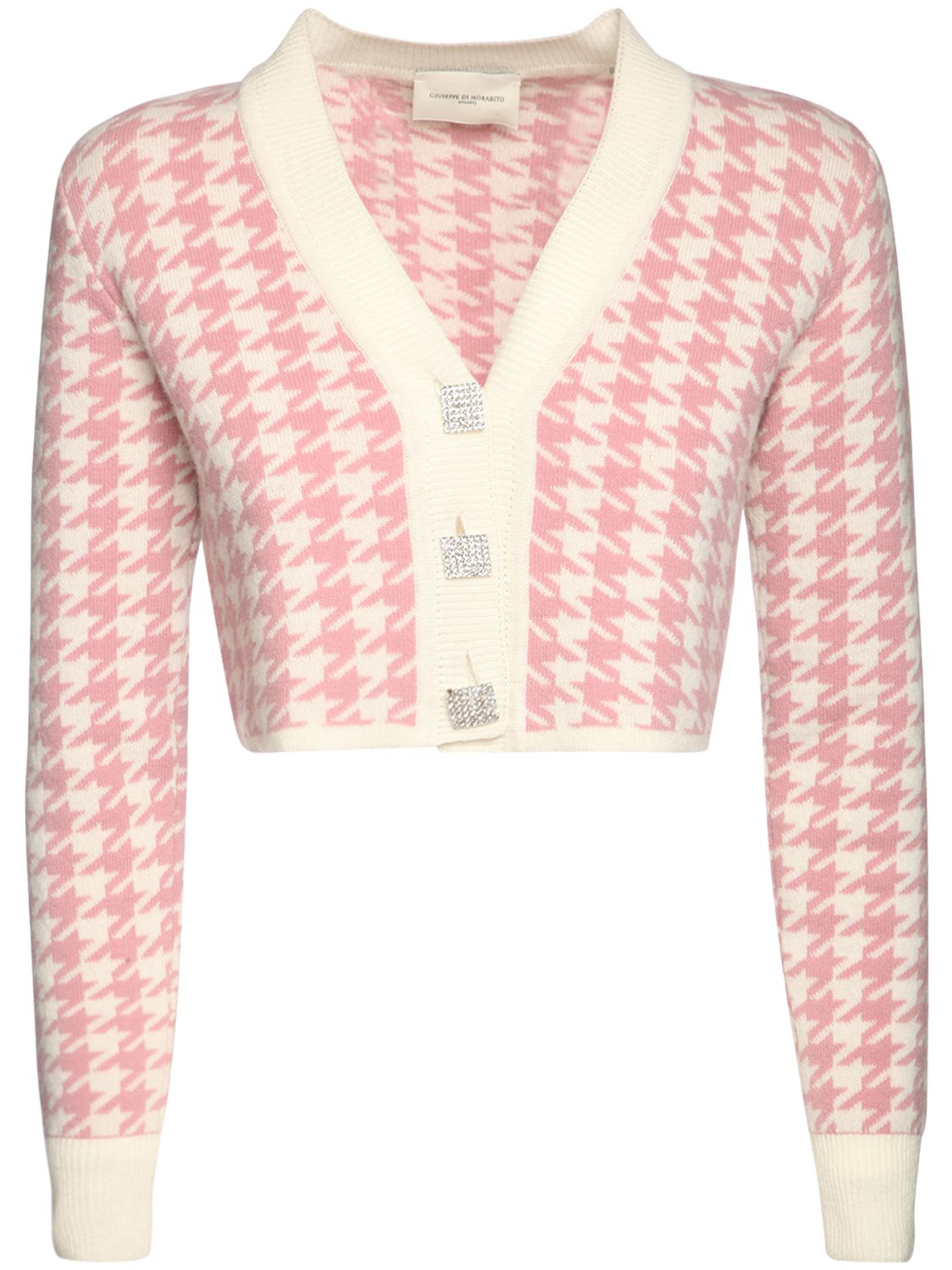 pink houndstooth cardigan
